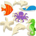 28Pcs Ocean Animals Wood Cutouts for Art Craft